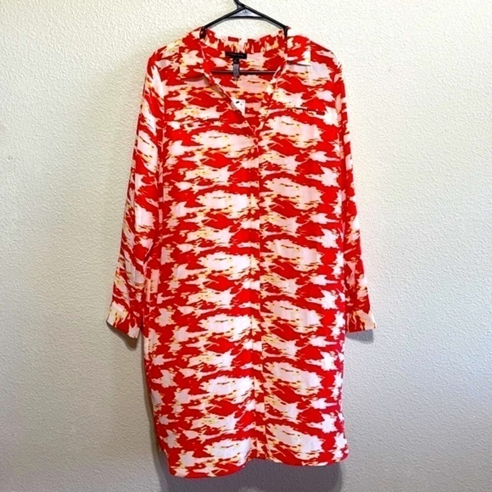 Collection P Orange Yellow 100% Silk Dress Size M